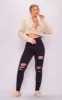 PRETTYLITTLETHING Black Ripped Disco Skinny Jeans sold by Pretty Little Thing