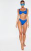 Blue Mini Crinkle Underwired Square Neck Bikini Top, Blue sold by Pretty Little Thing