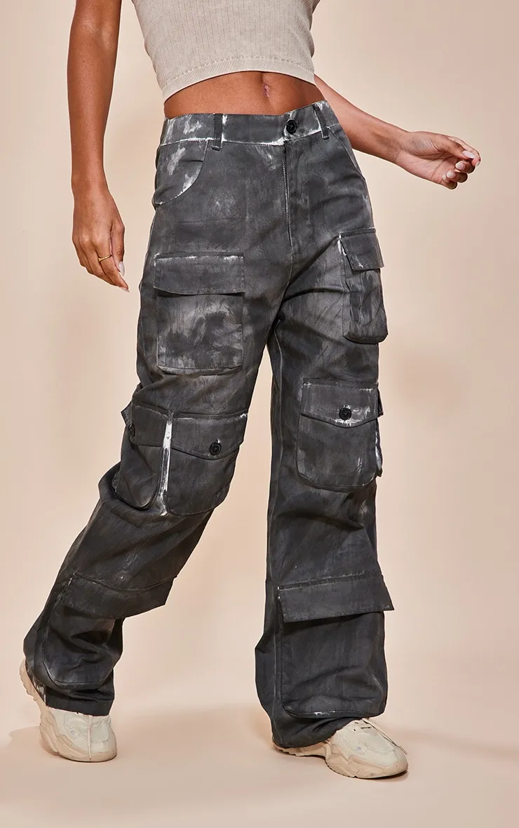 Charcoal Grey Vintage Wash Twill Extreme Oversized Cargo's sold by Pretty Little Thing product image thumbnail 2