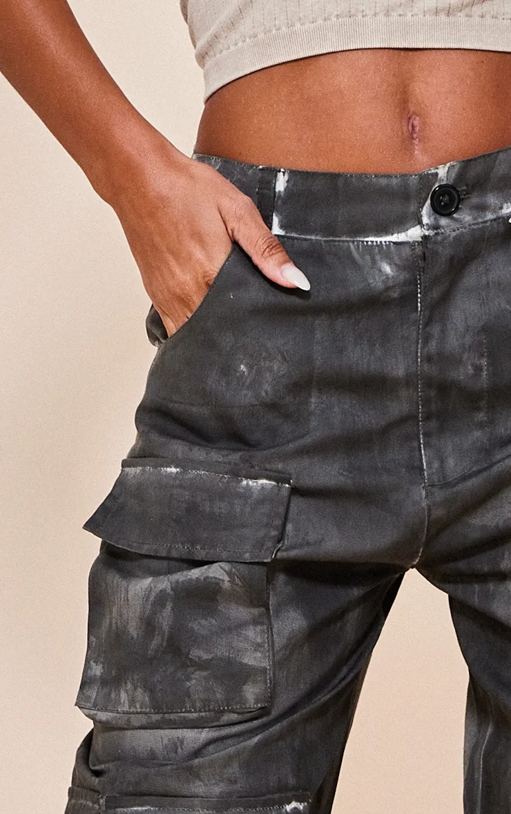 Charcoal Grey Vintage Wash Twill Extreme Oversized Cargo's sold by Pretty Little Thing product image thumbnail 4