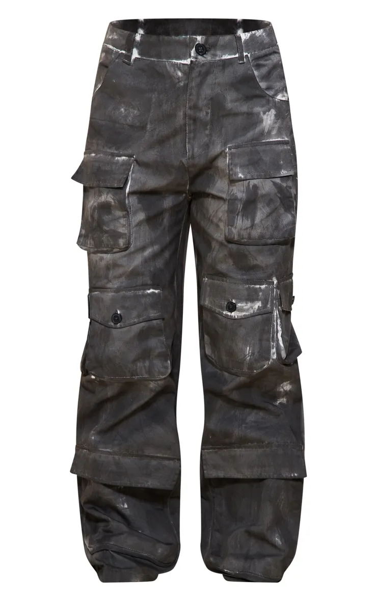 Charcoal Grey Vintage Wash Twill Extreme Oversized Cargo's sold by Pretty Little Thing product image thumbnail 5