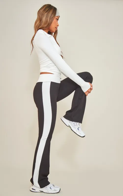 Black Sculpt Contrast Panel Yoga Pants sold by Pretty Little Thing