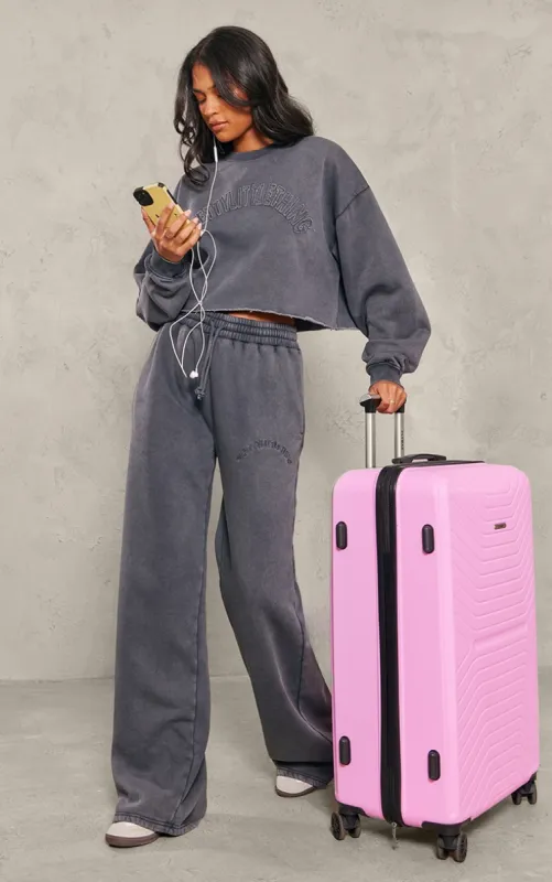 PRETTYLITTLETHING Tall Charcoal Blue Drawstring Wide Leg Joggers sold by Pretty Little Thing