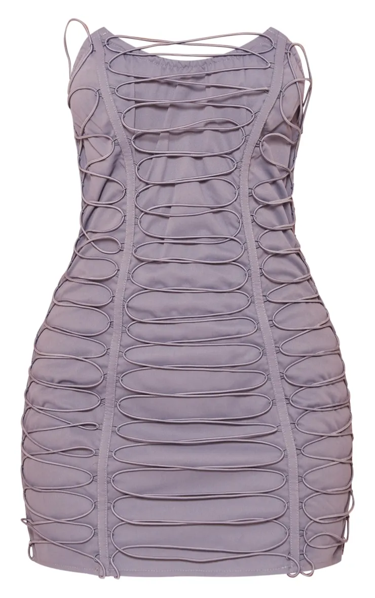 Petite Blue Lace Up Mini Dress sold by Pretty Little Thing product image thumbnail 5