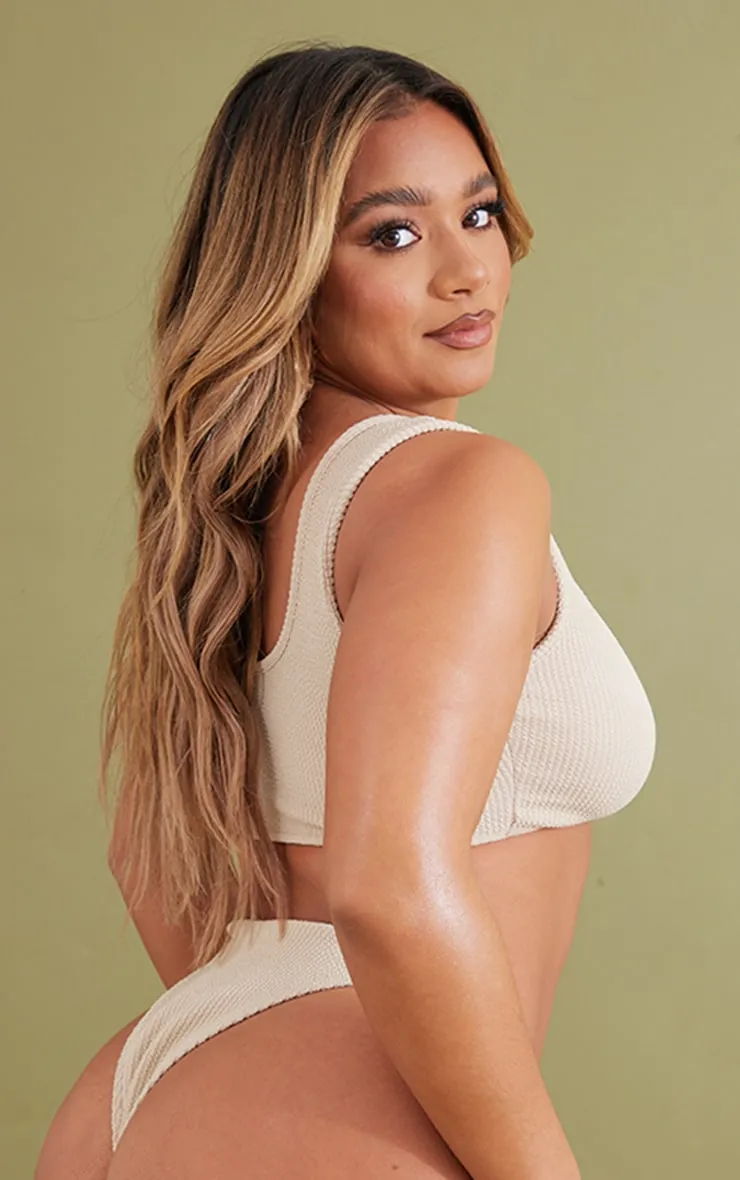 Stone Crinkle Fuller Bust Bikini Top sold by Pretty Little Thing product image thumbnail 2