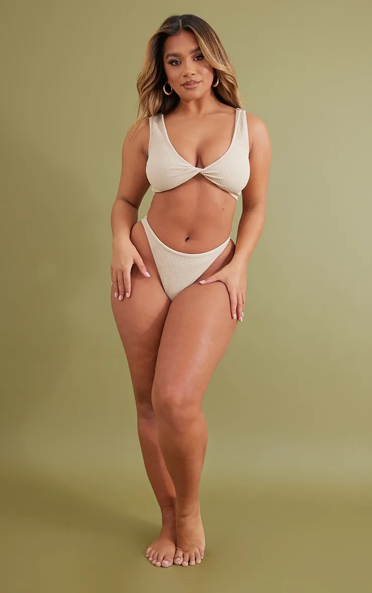 Stone Crinkle Fuller Bust Bikini Top sold by Pretty Little Thing product image thumbnail 3