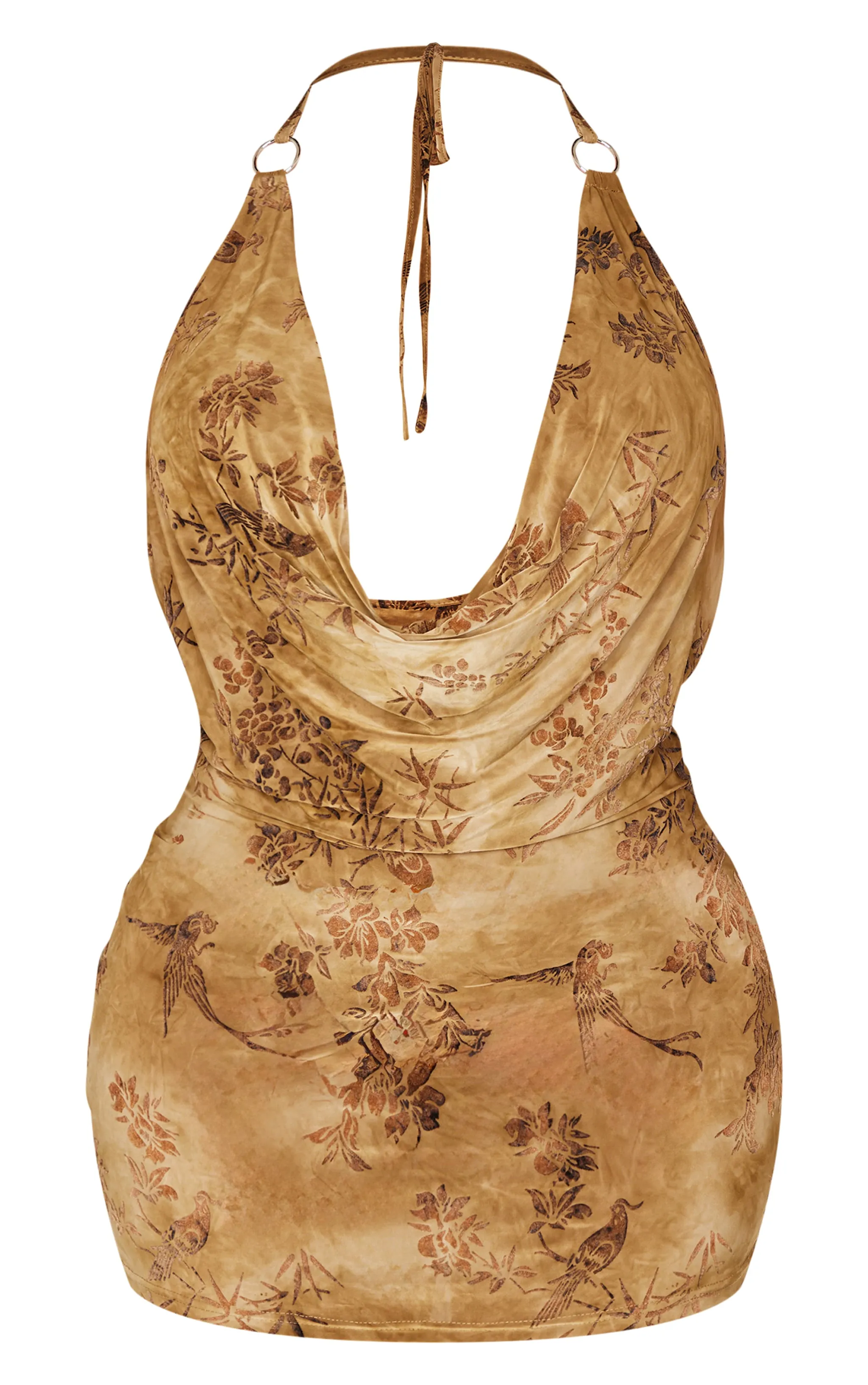 Shape Green Devore Cowl Neck Ring Dress sold by Pretty Little Thing product image thumbnail 5