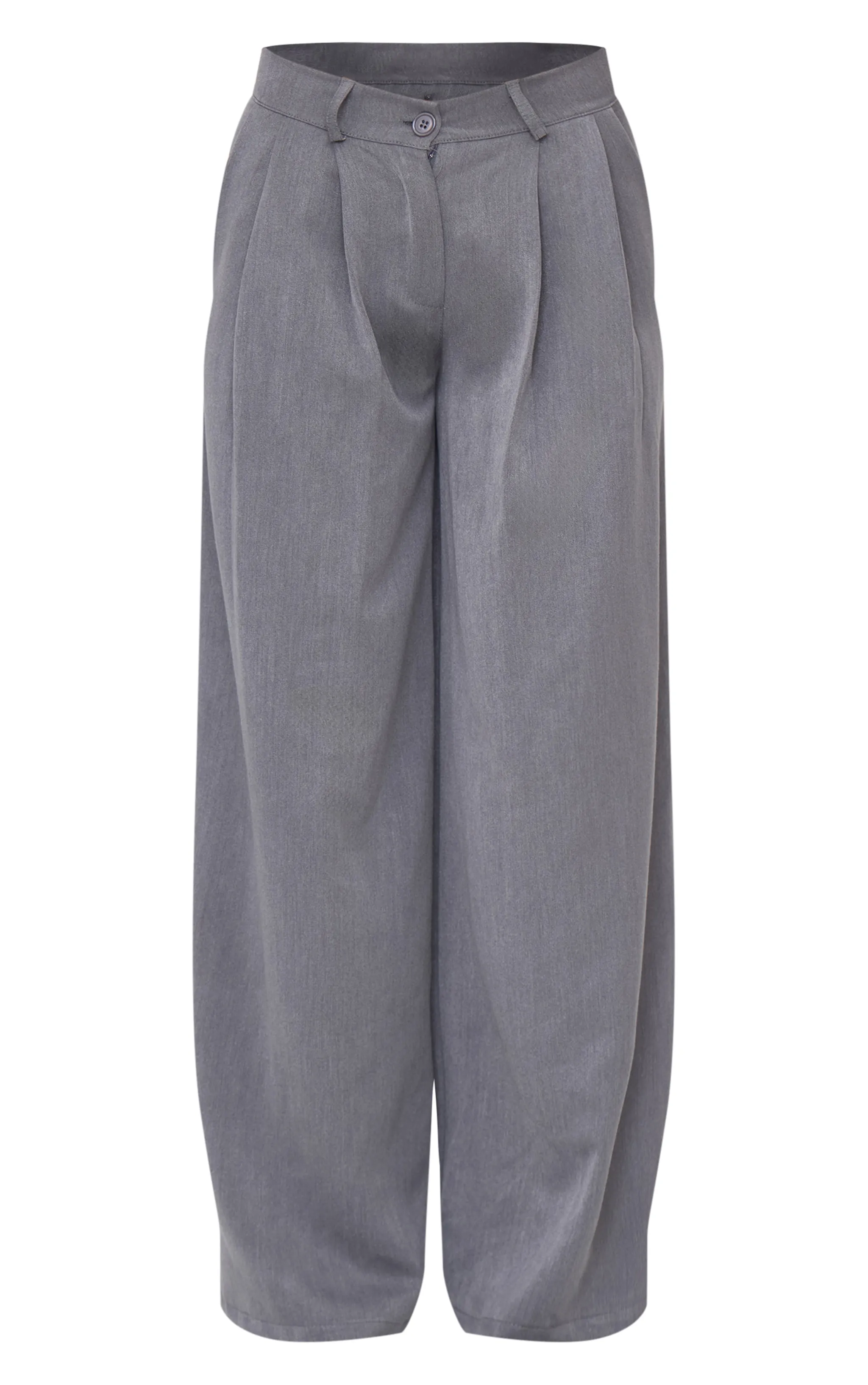 Charcoal Mid Rise Wide Leg Woven Trousers sold by Pretty Little Thing product image thumbnail 5