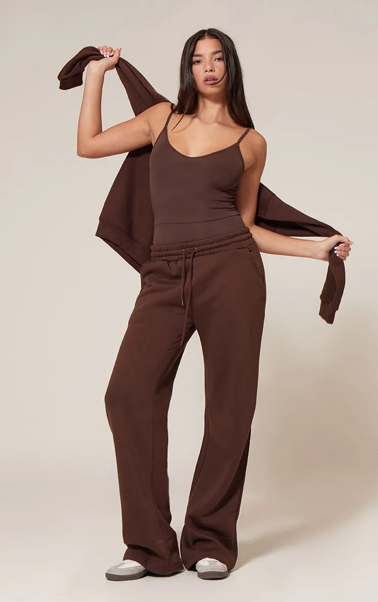 Brown Oversized Drawstring Wide Leg Joggers sold by Pretty Little Thing