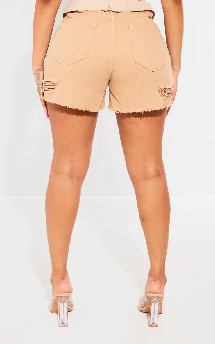 PRETTYLITTLETHING Shape Washed Stone Ripped Denim Shorts sold by Pretty Little Thing product image thumbnail 3