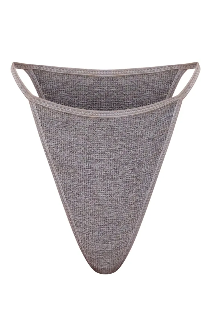 Grey Marl Seamless Rib Tanga Thong sold by Pretty Little Thing product image thumbnail 5