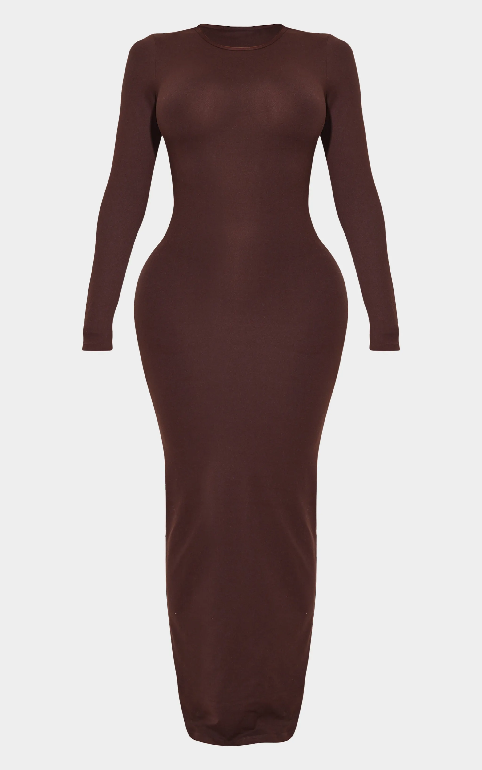 Shape Chocolate Sculpted Long Sleeve Maxi Bodycon Dress sold by Pretty Little Thing product image thumbnail 5