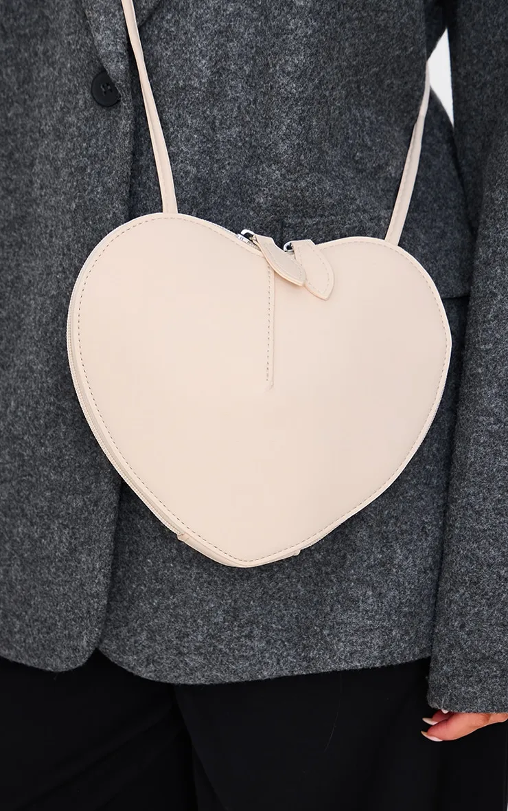 Cream Pu Heart Crossbody Bag sold by Pretty Little Thing product image thumbnail 2
