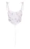 White Floral Jacquard Ribbon Straps Corset sold by Pretty Little Thing