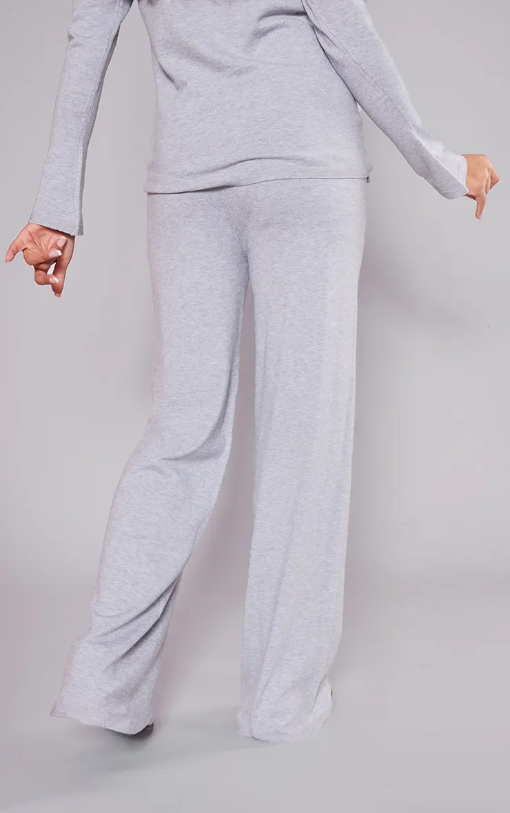 Maternity Grey Knitted Wide Leg Trousers sold by Pretty Little Thing product image thumbnail 3