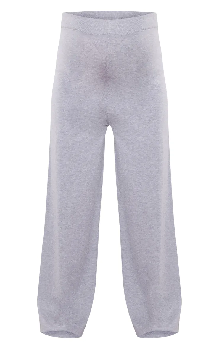 Maternity Grey Knitted Wide Leg Trousers sold by Pretty Little Thing product image thumbnail 5