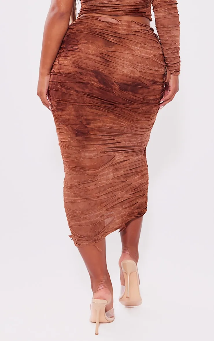 Shape Brown Distressed Maxi Skirt sold by Pretty Little Thing product image thumbnail 3