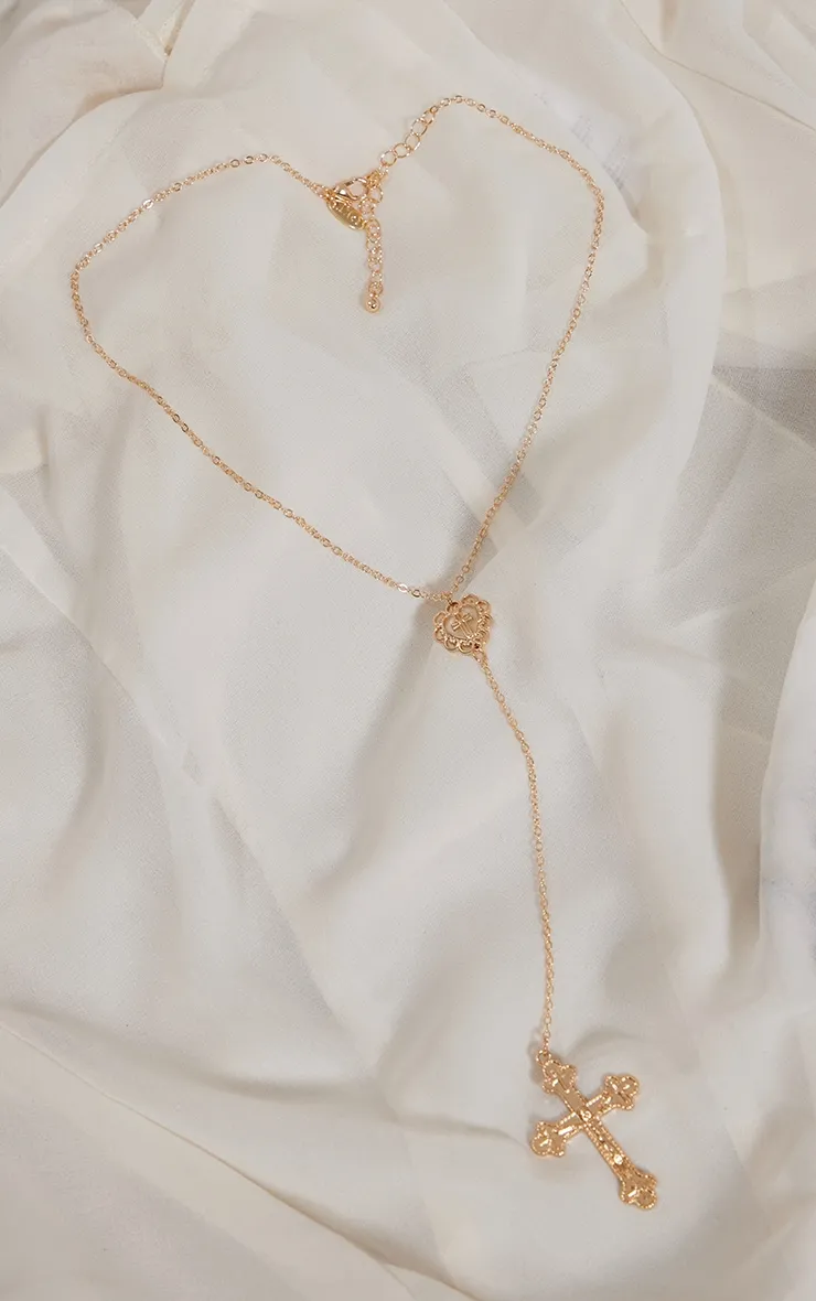 Gold Heart Cross Necklace sold by Pretty Little Thing product image thumbnail 3