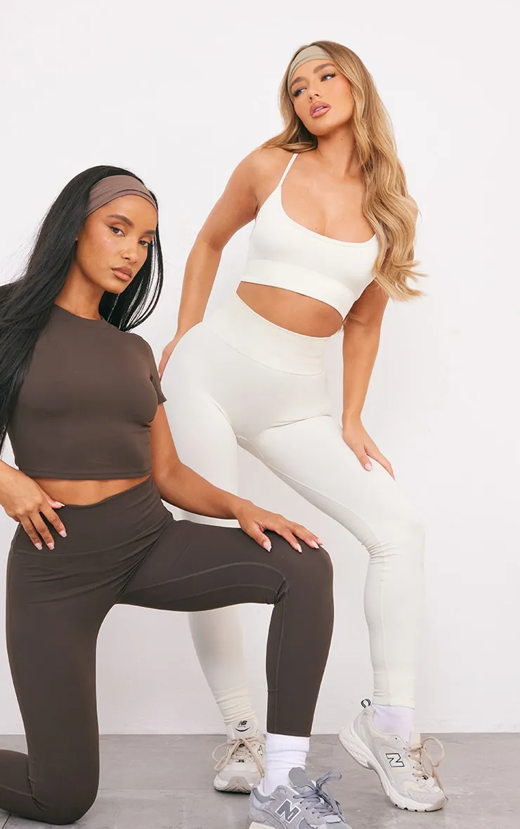 Bone Basic Seamless High Waist Gym Leggings sold by Pretty Little Thing