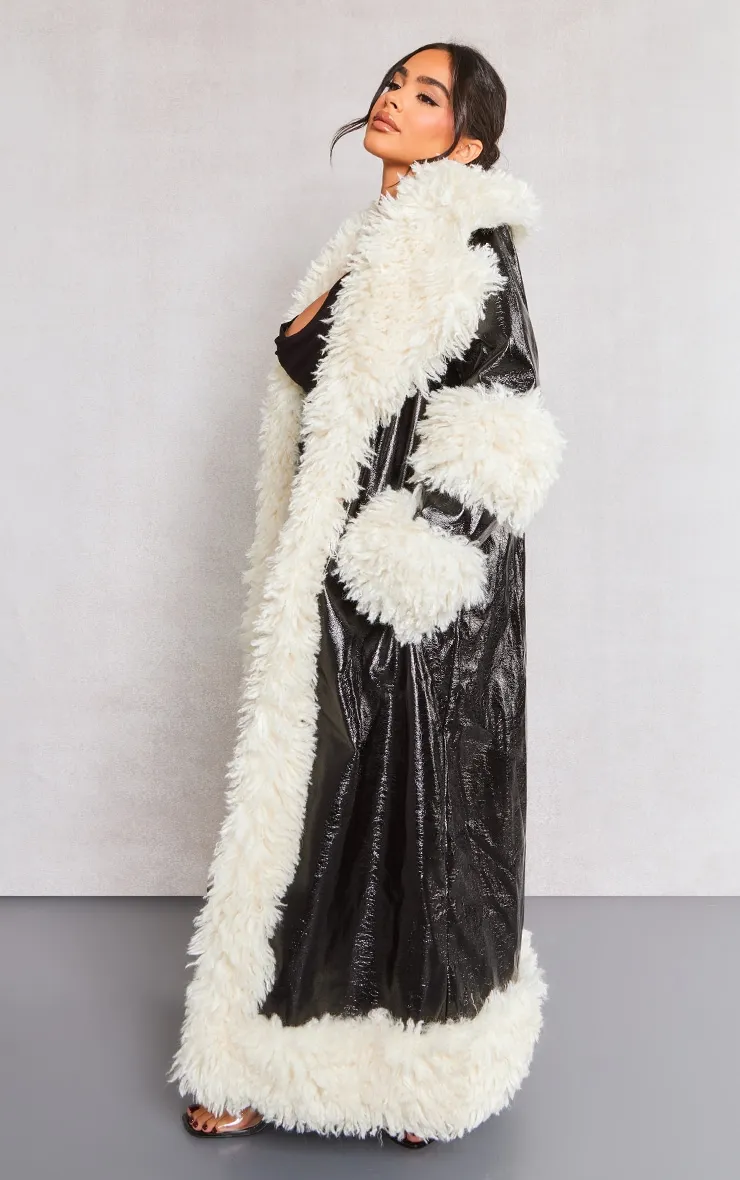 Petite Black Borg Trim Midi Coat sold by Pretty Little Thing product image thumbnail 2