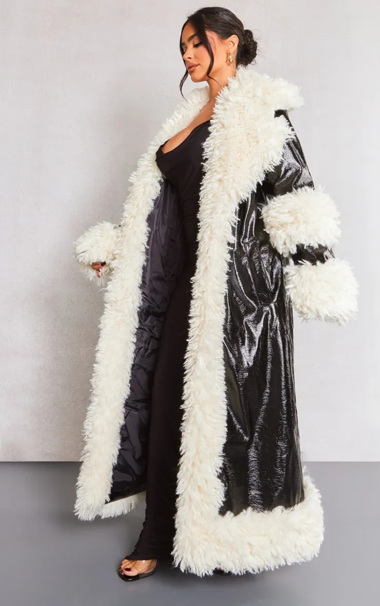 Petite Black Borg Trim Midi Coat sold by Pretty Little Thing product image thumbnail 3