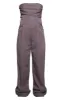 Charcoal Bandeau Corset Wide Leg Jumpsuit sold by Pretty Little Thing