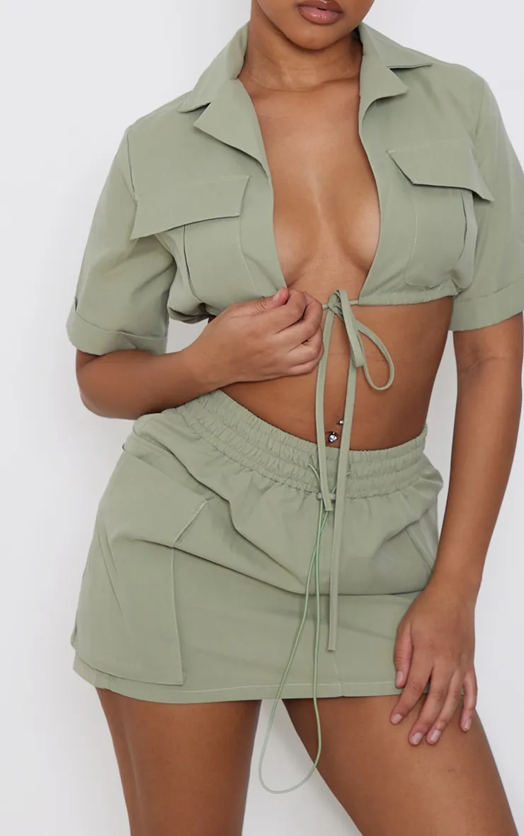 Petite Sage Green Cargo Mini Skirt sold by Pretty Little Thing product image thumbnail 5