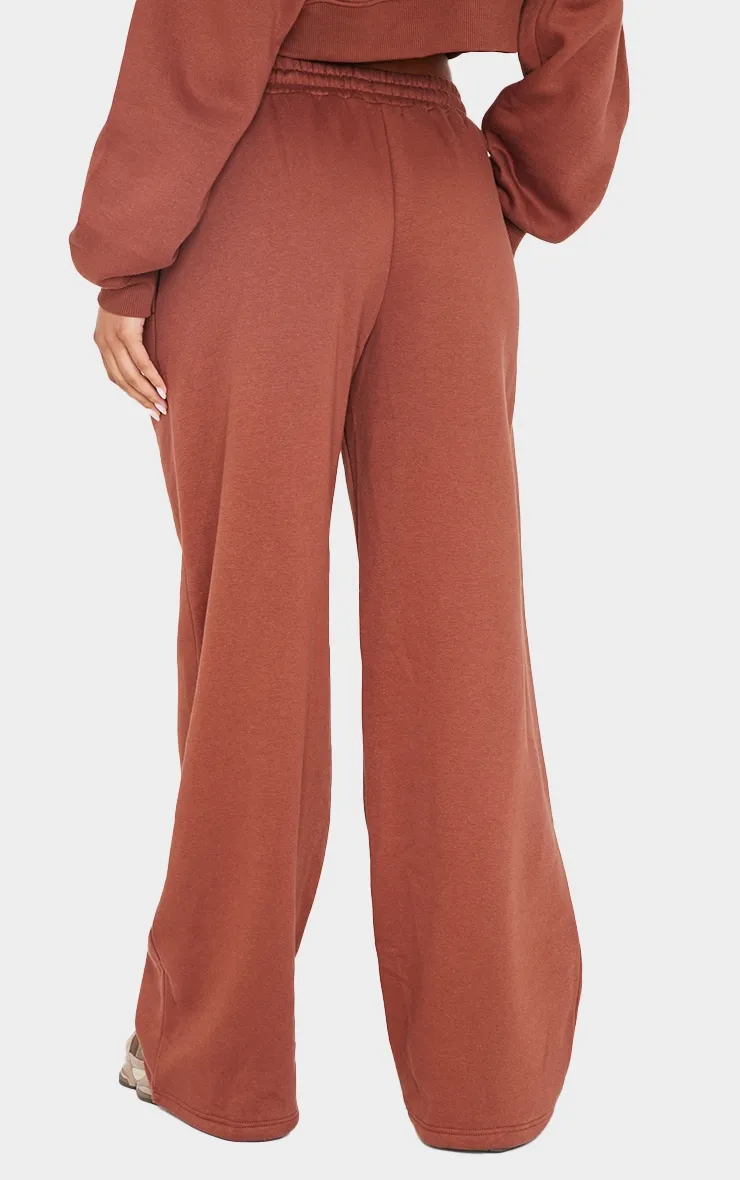 PRETTYLITTLETHING Chocolate Tonal Embroidered Wide Leg Joggers sold by Pretty Little Thing product image thumbnail 3