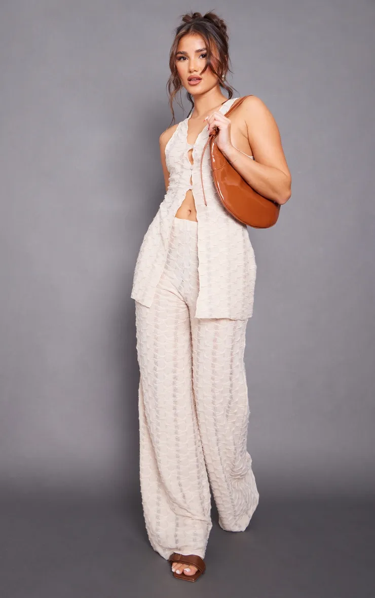 Oatmeal Textured Rib Longline Waistcoat sold by Pretty Little Thing product image thumbnail 3