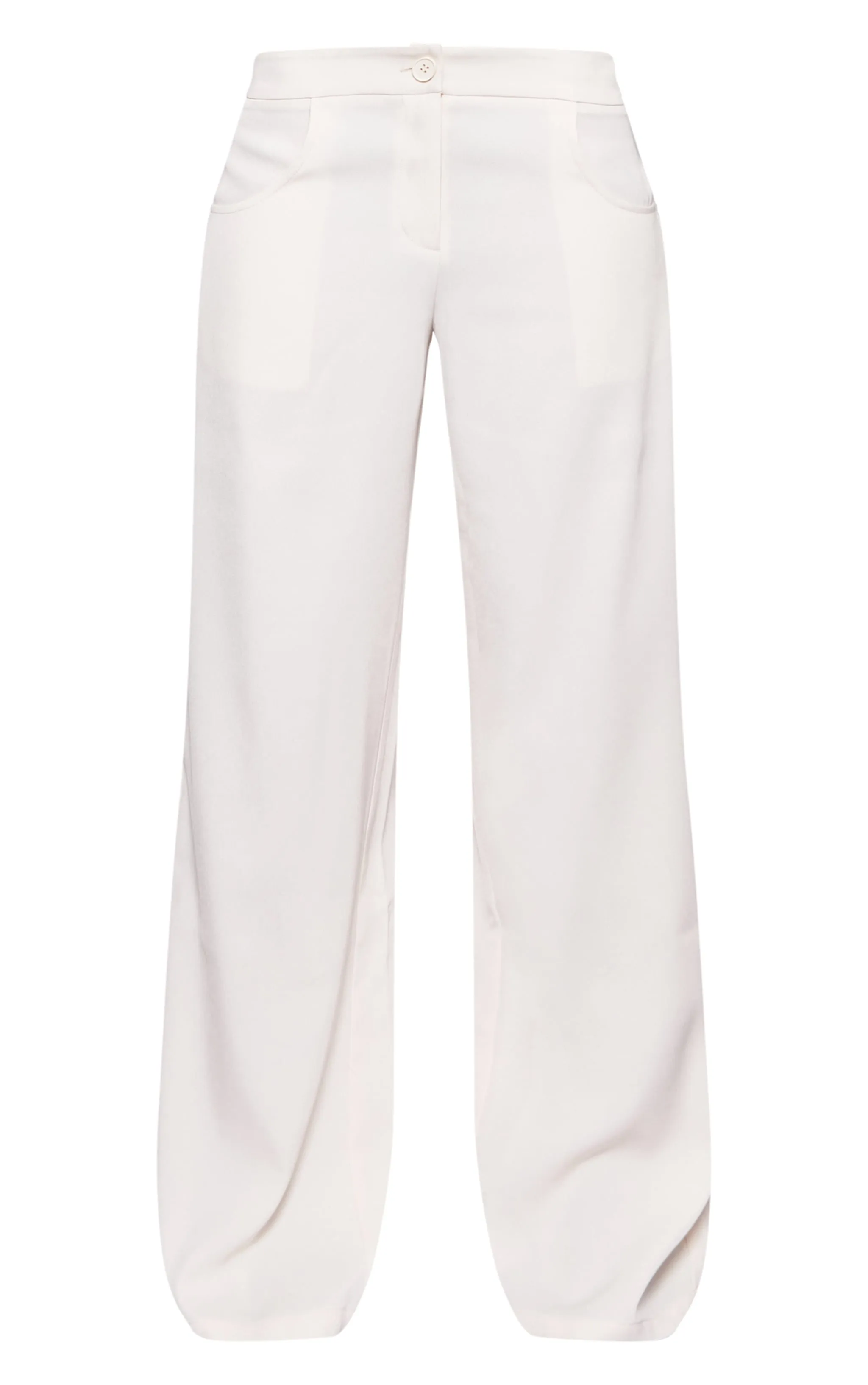 Cream Premium Woven High Waist Tailored Trousers sold by Pretty Little Thing product image thumbnail 5