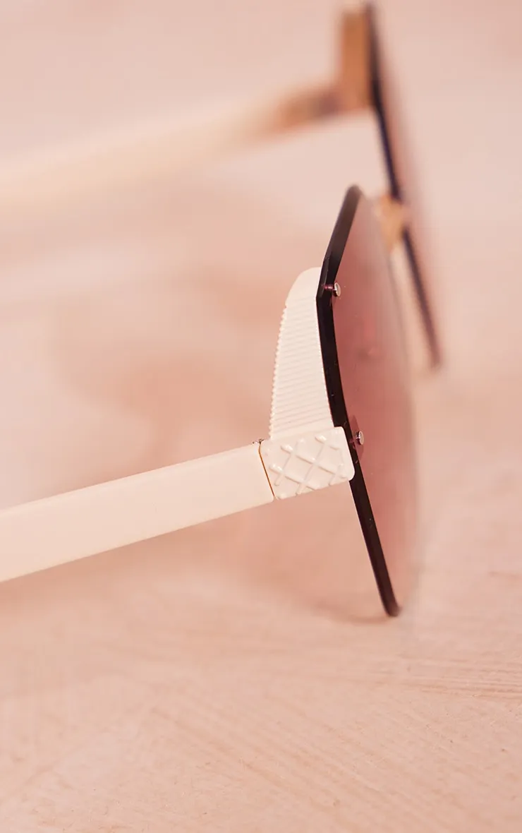 Beige Oversized Square Lens Sunglasses sold by Pretty Little Thing product image thumbnail 3