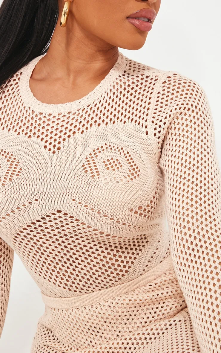 Shape Cream Knit Body Print Bodysuit sold by Pretty Little Thing product image thumbnail 4