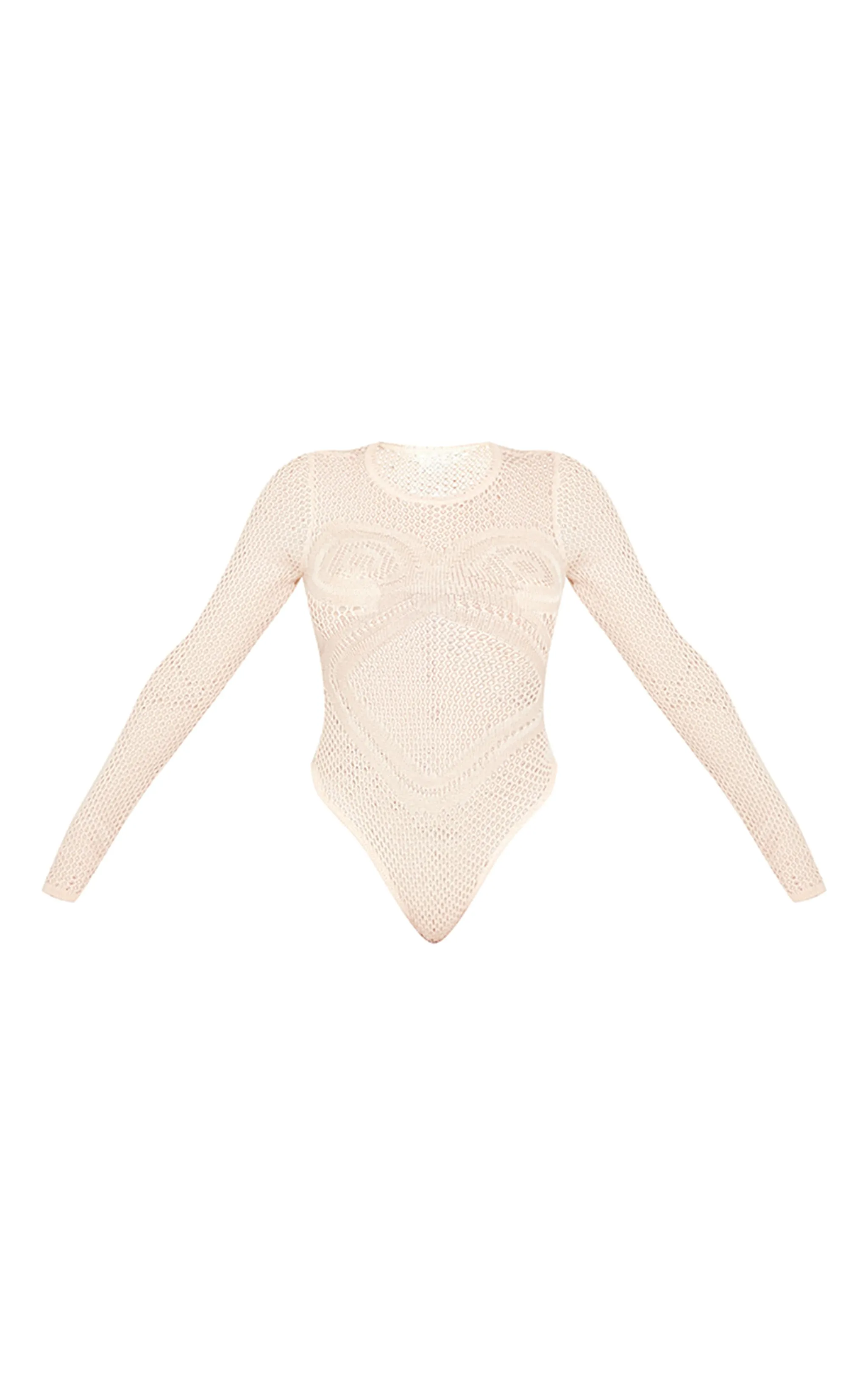 Shape Cream Knit Body Print Bodysuit sold by Pretty Little Thing product image thumbnail 5