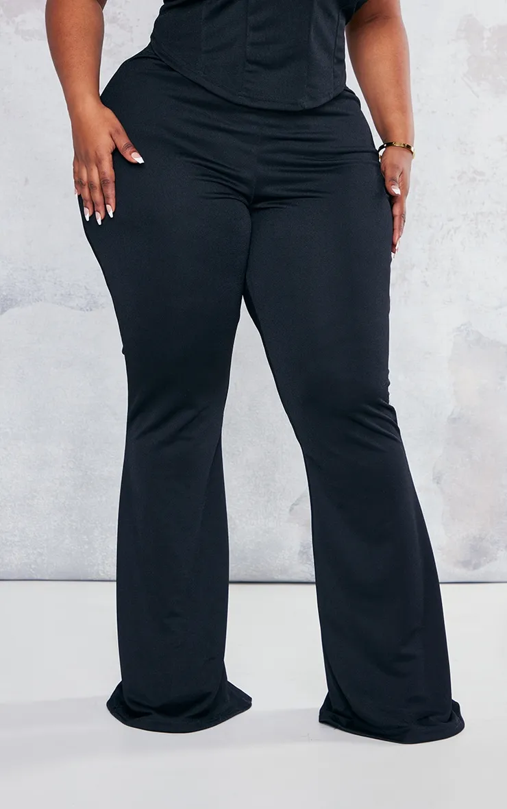 Plus Black Flare Leg High Waisted Trousers sold by Pretty Little Thing product image thumbnail 2