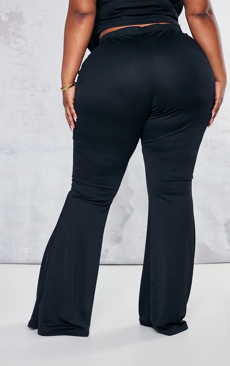 Plus Black Flare Leg High Waisted Trousers sold by Pretty Little Thing product image thumbnail 3