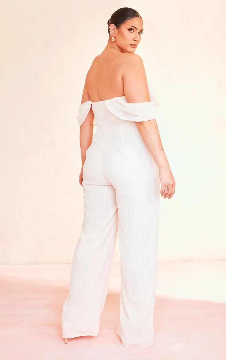Plus Cream Dobby Mesh Corset Jumpsuit sold by Pretty Little Thing product image thumbnail 2