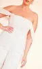 Plus Cream Dobby Mesh Corset Jumpsuit sold by Pretty Little Thing