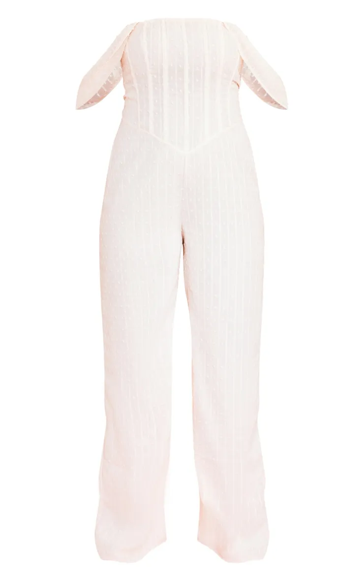 Plus Cream Dobby Mesh Corset Jumpsuit sold by Pretty Little Thing product image thumbnail 5