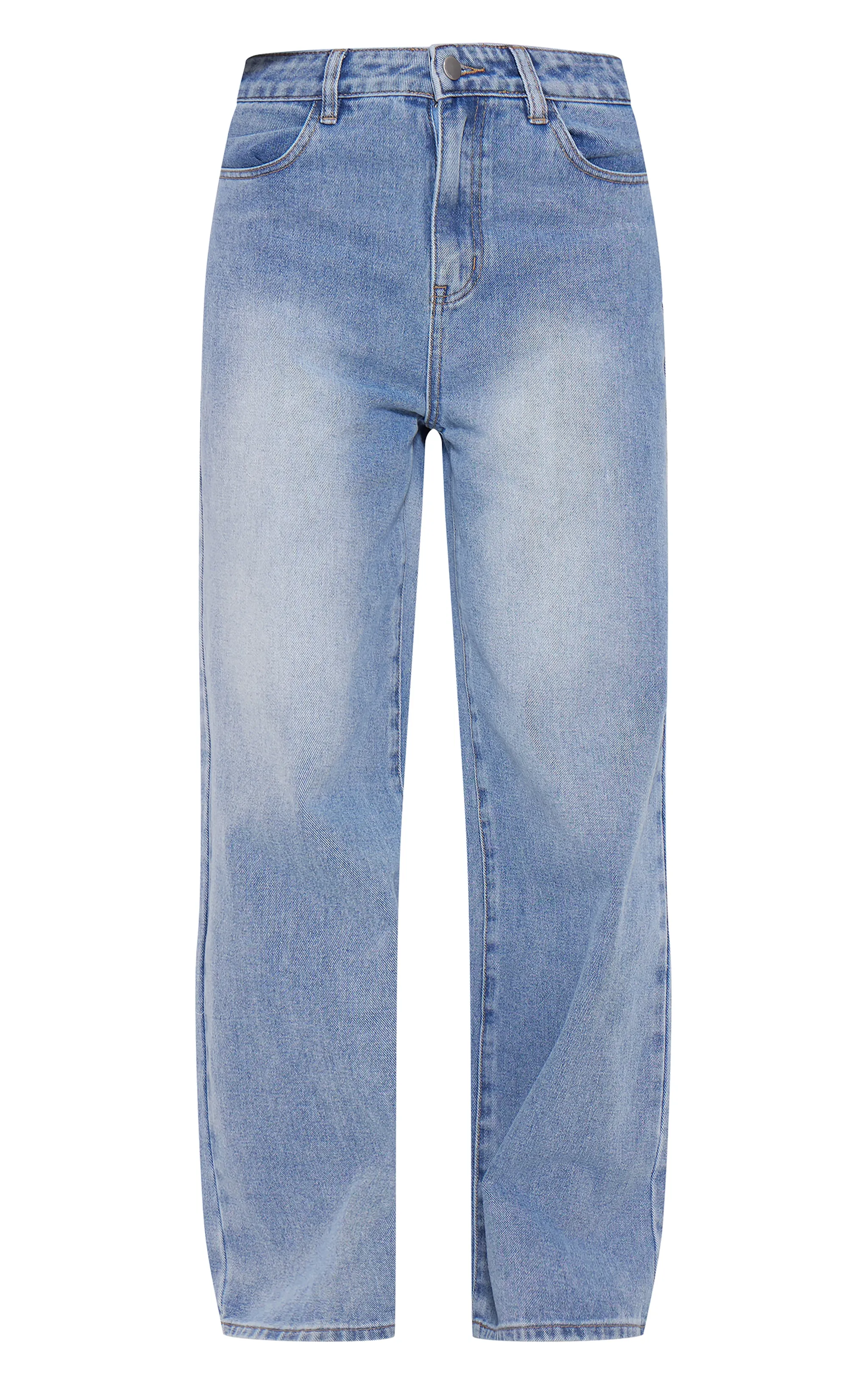 Light Blue Chiffon Heart Pocket Detail Wide Leg Jean sold by Pretty Little Thing product image thumbnail 5