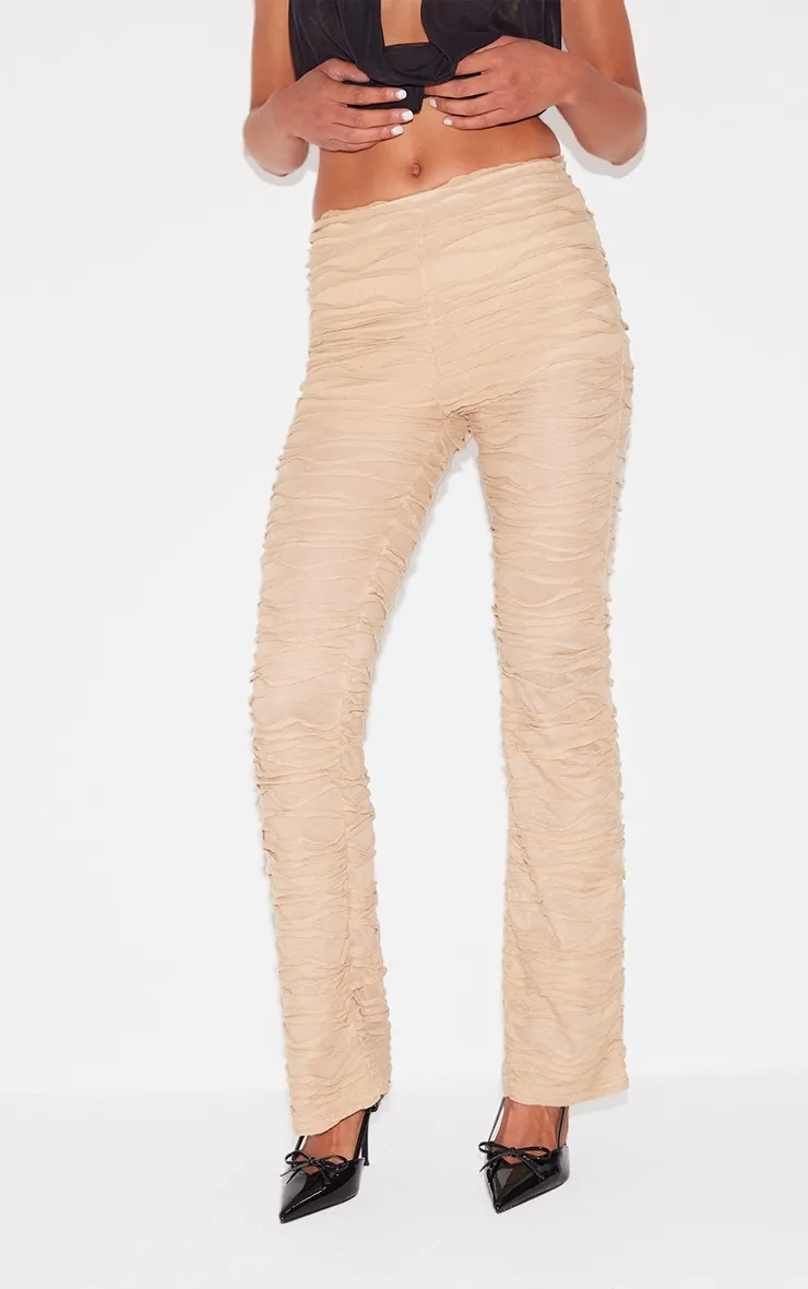 Stone Textured Jersey Straight Leg Trousers sold by Pretty Little Thing product image thumbnail 2