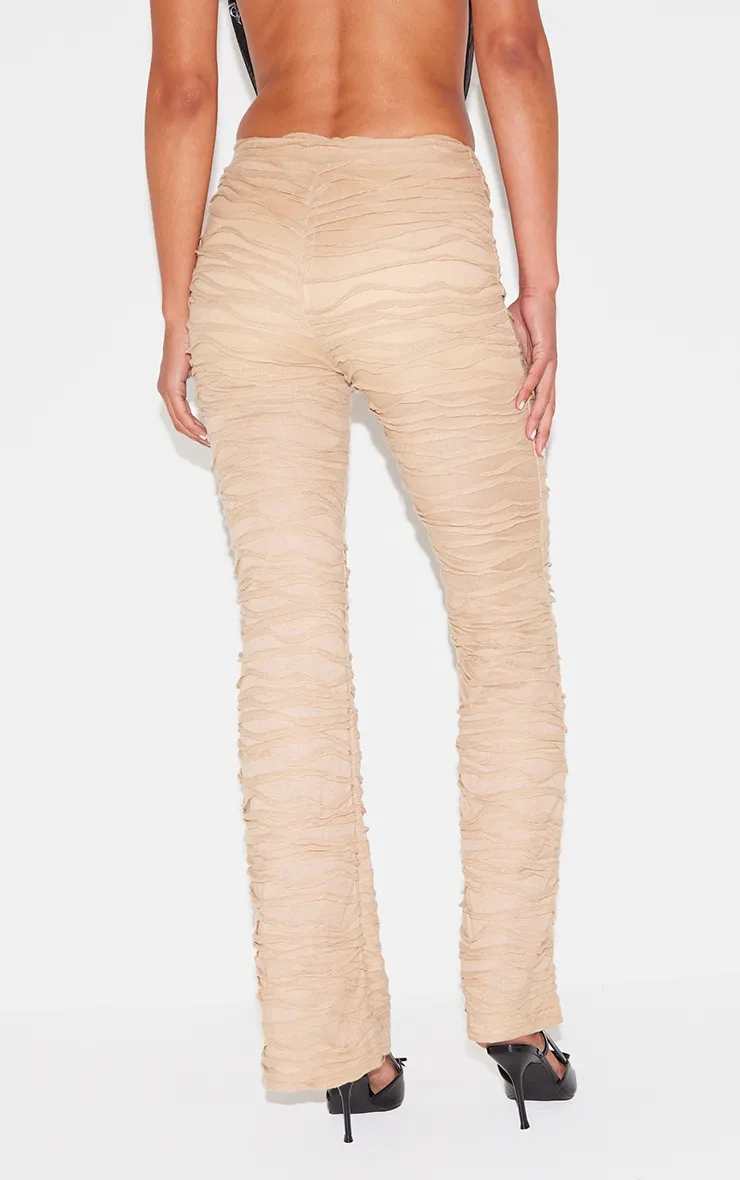 Stone Textured Jersey Straight Leg Trousers sold by Pretty Little Thing product image thumbnail 3