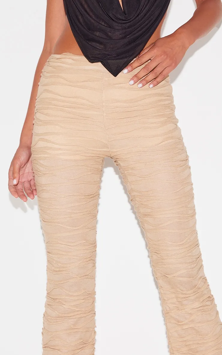 Stone Textured Jersey Straight Leg Trousers sold by Pretty Little Thing product image thumbnail 4