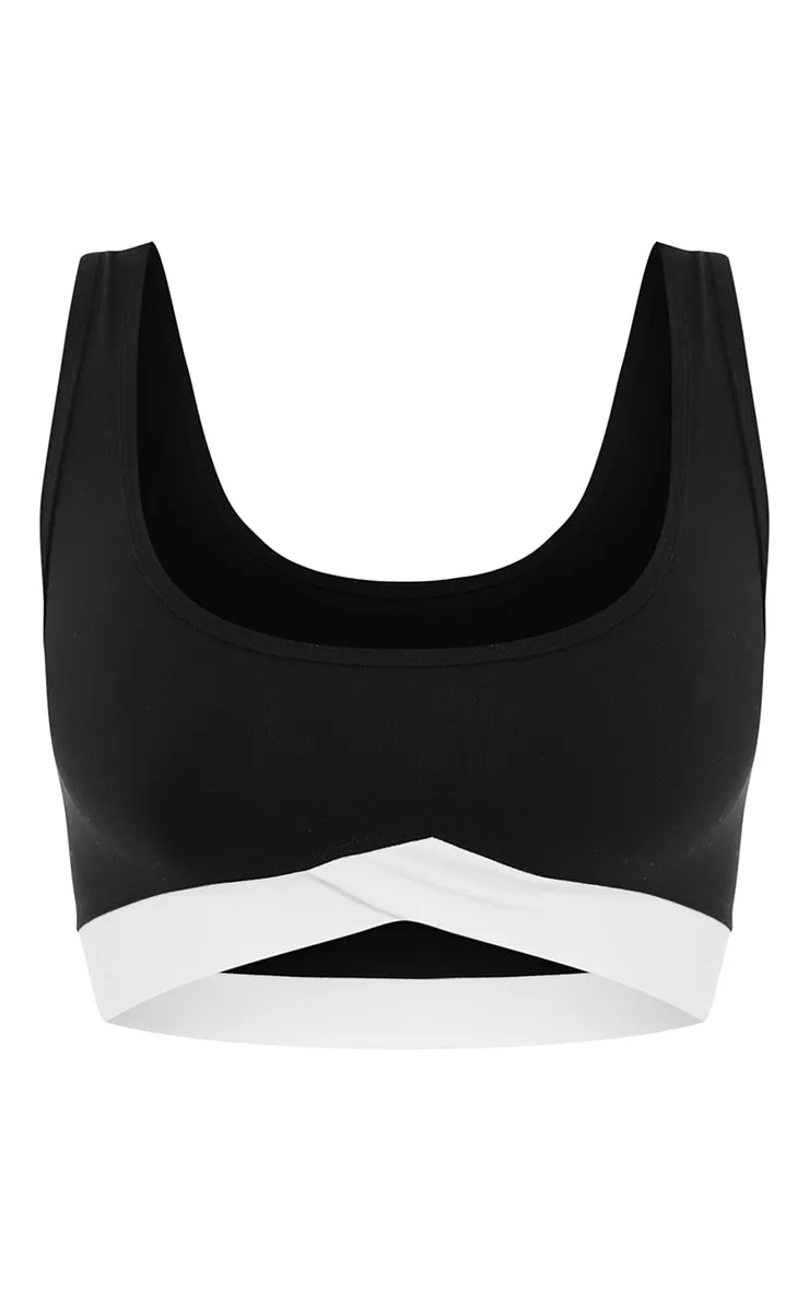 PLT SPORT Black Sculpt Contrast Detail Sport Bra sold by Pretty Little Thing product image thumbnail 5