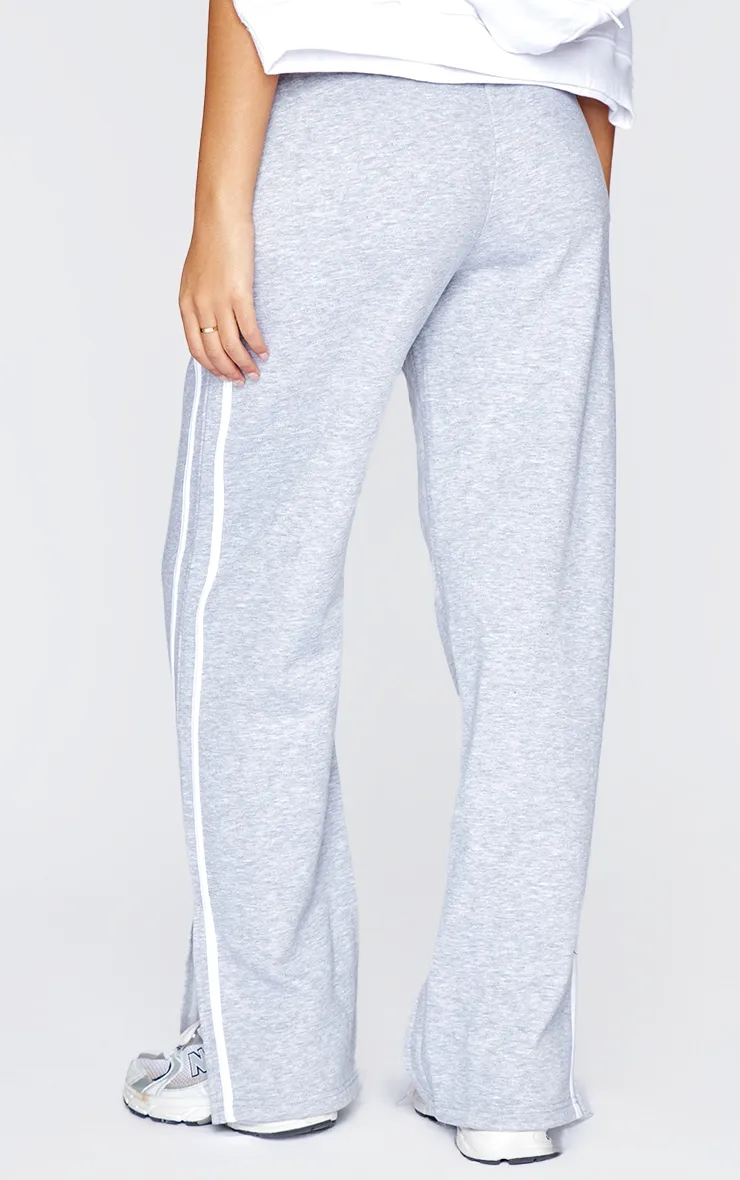 Tall Grey Marl Double Stripe Split Hem Joggers sold by Pretty Little Thing product image thumbnail 3