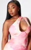 Plus Pink Mesh One Shoulder Detail Bodycon Dress sold by Pretty Little Thing
