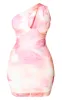 Plus Pink Mesh One Shoulder Detail Bodycon Dress sold by Pretty Little Thing