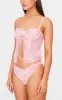 Pink Lace Open Front Corset Lingerie Set sold by Pretty Little Thing