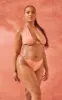 Plus Clay Ring Front High Apex Triangle Bikini Top sold by Pretty Little Thing