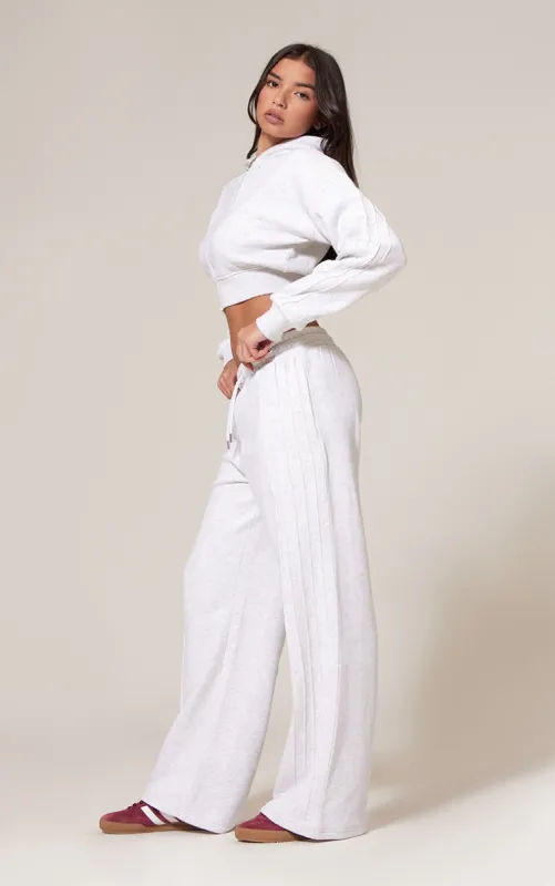 Grey Marl Seam Detail Wide Leg Joggers sold by Pretty Little Thing