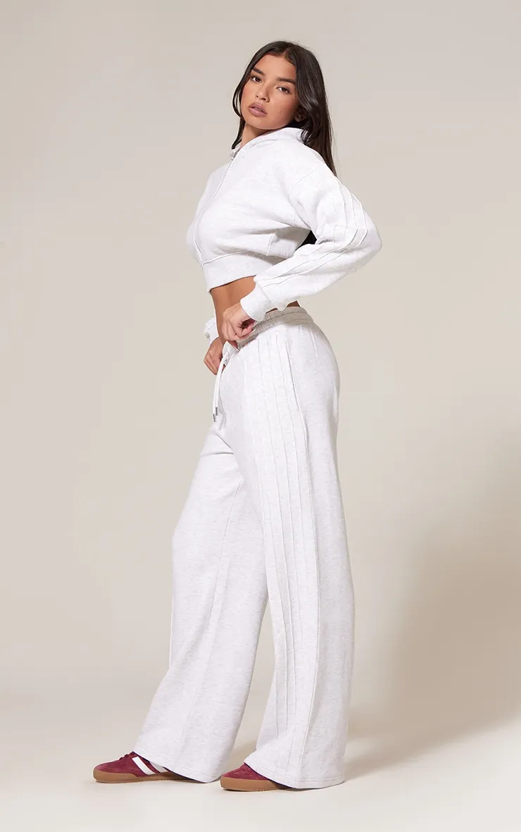 Grey Marl Seam Detail Wide Leg Joggers sold by Pretty Little Thing